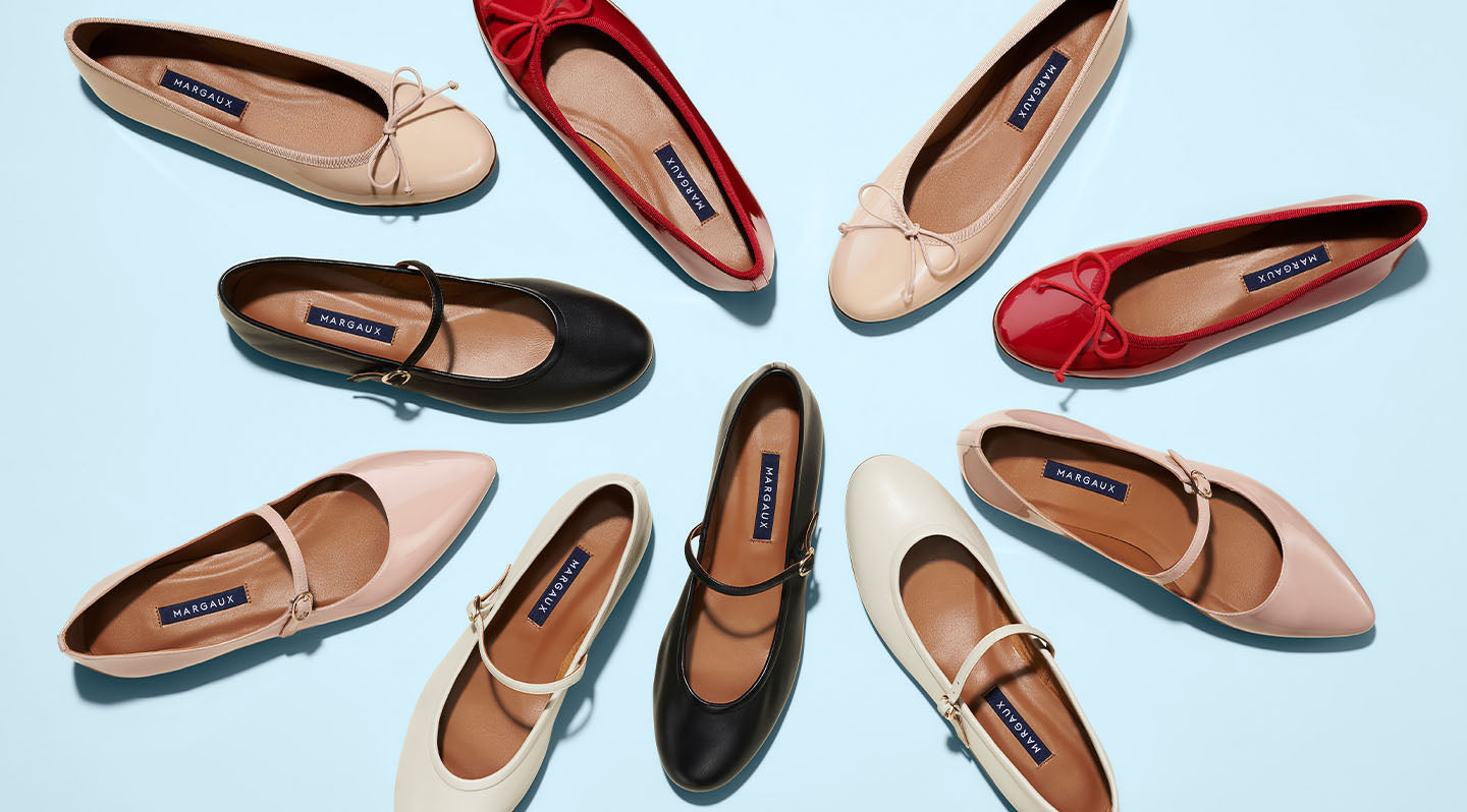 Margaux's bestselling flats including The Demi, The Demi Jane and The Mary Jane