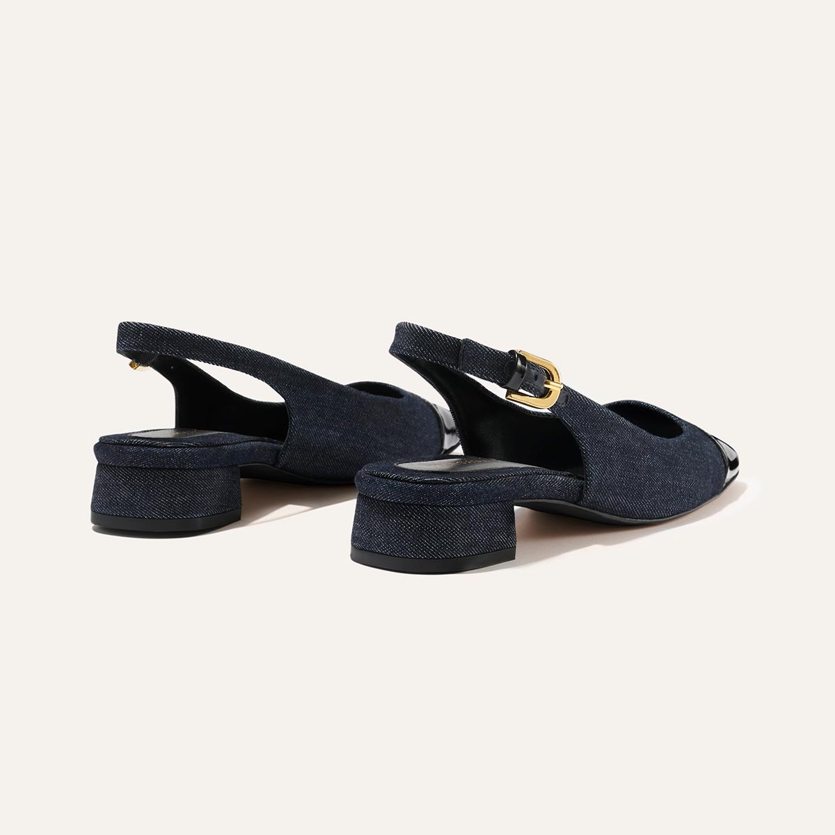 The Darcy Slingback - Indigo Denim and Patent