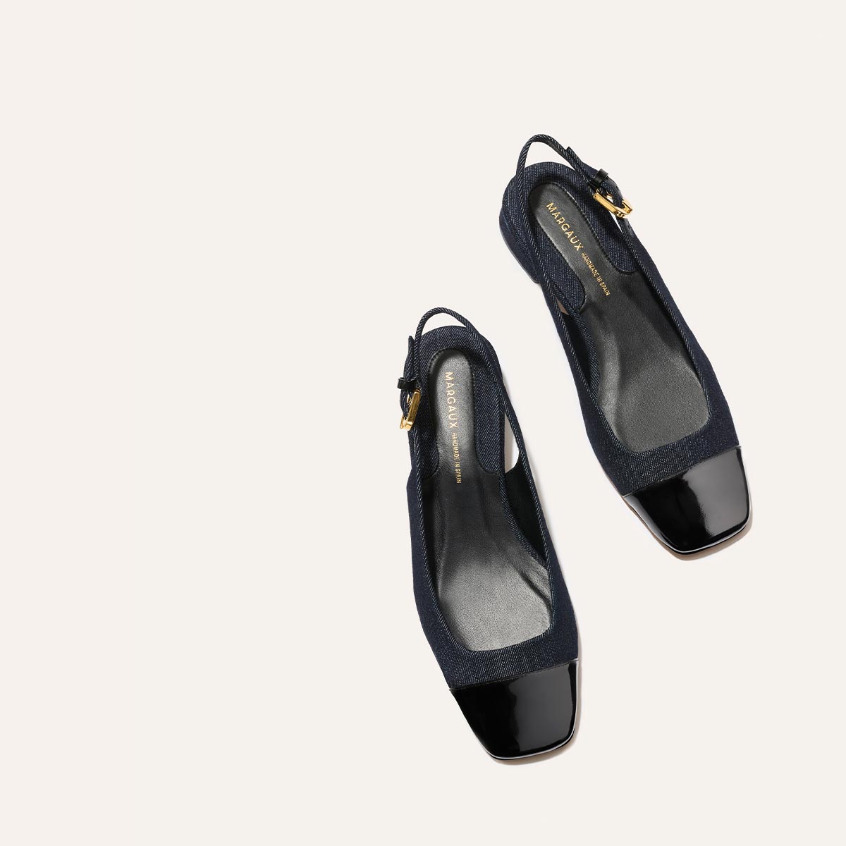 The Darcy Slingback - Indigo Denim and Patent