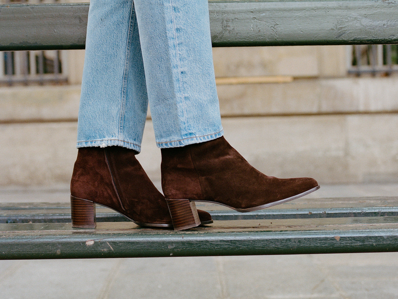 The Downtown Boot in Chocolate Suede