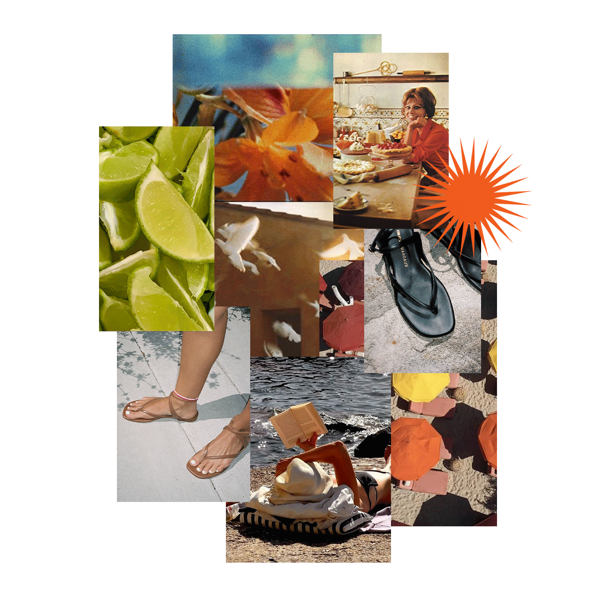 A mood board with inspiration behind Margaux's collaboration with Ciao Lucia
