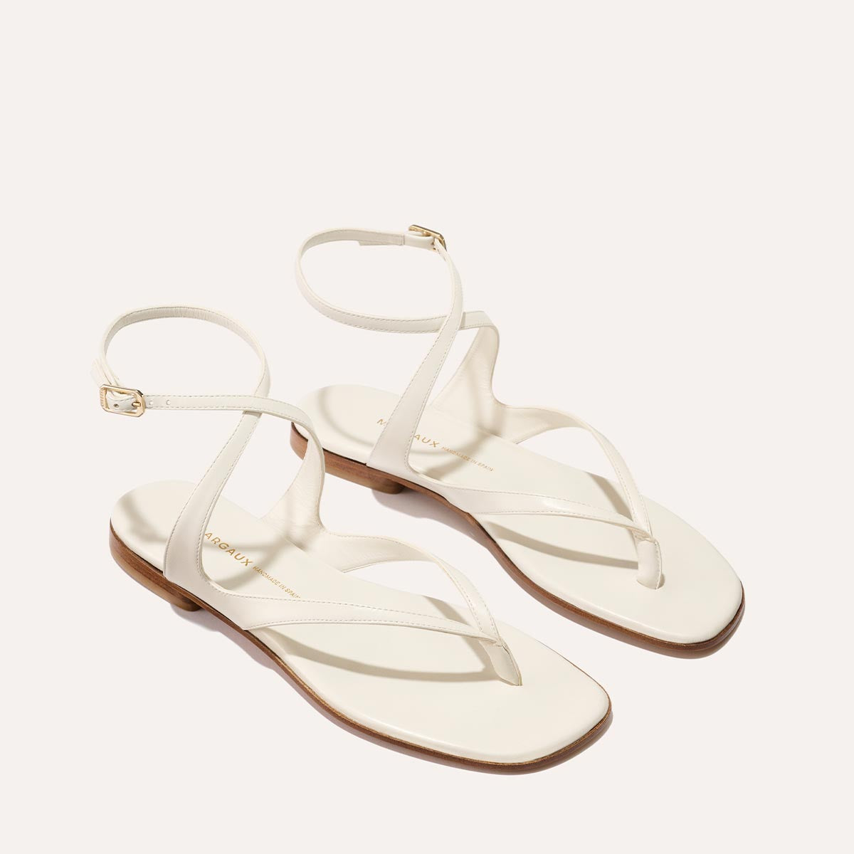 White leather strappy sandals