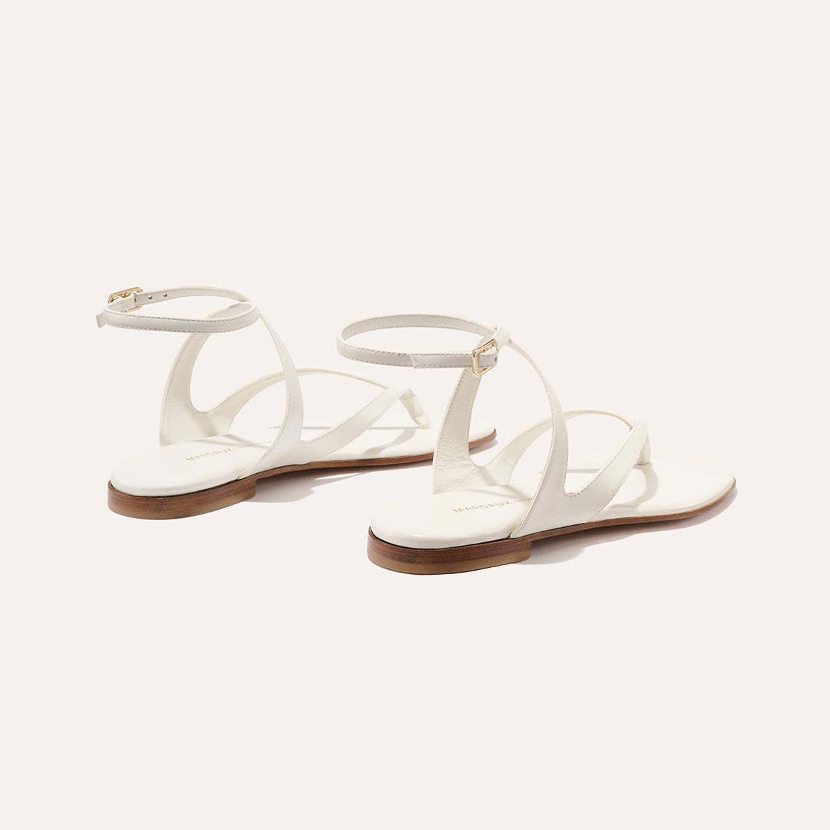 White leather strappy sandals