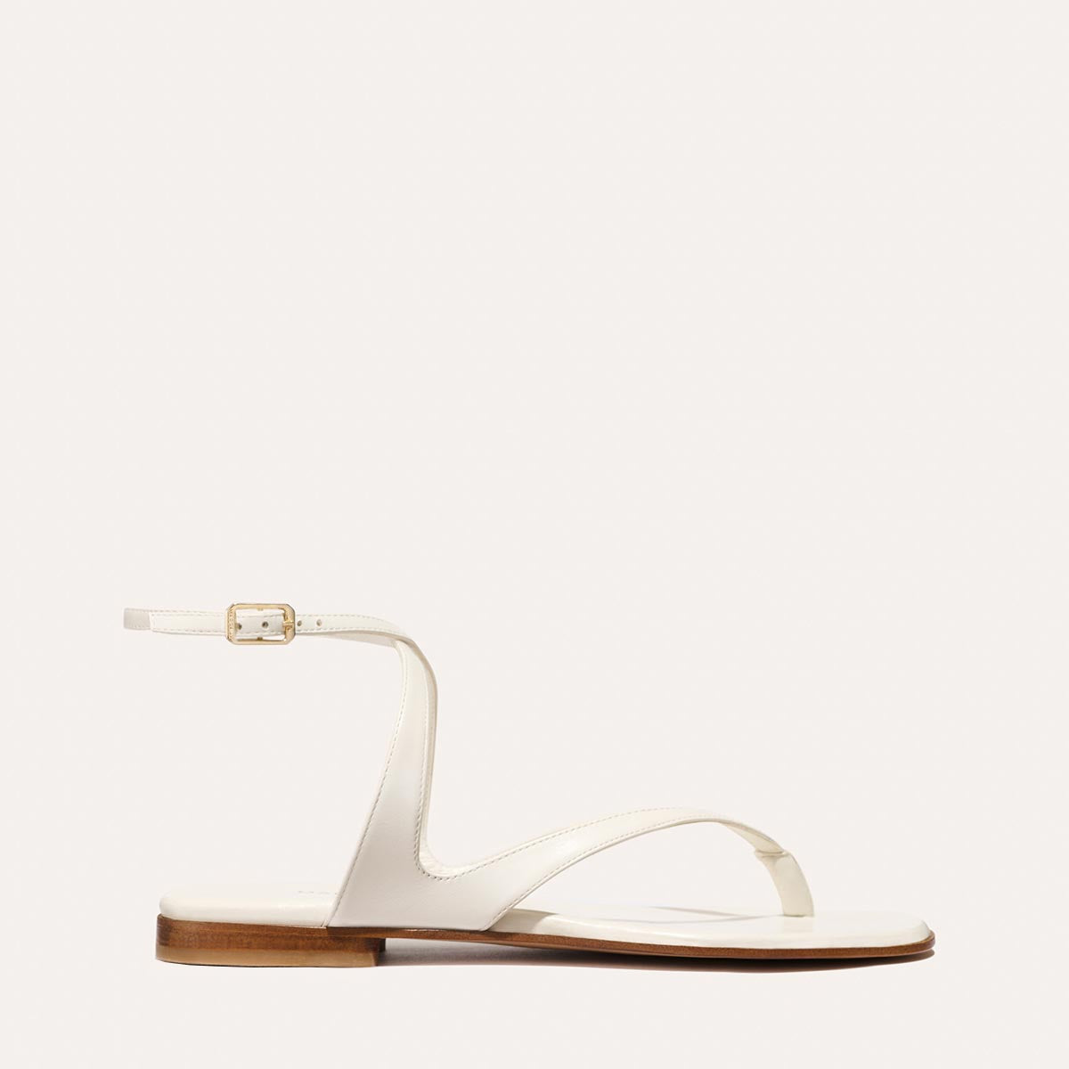 White leather strappy sandals