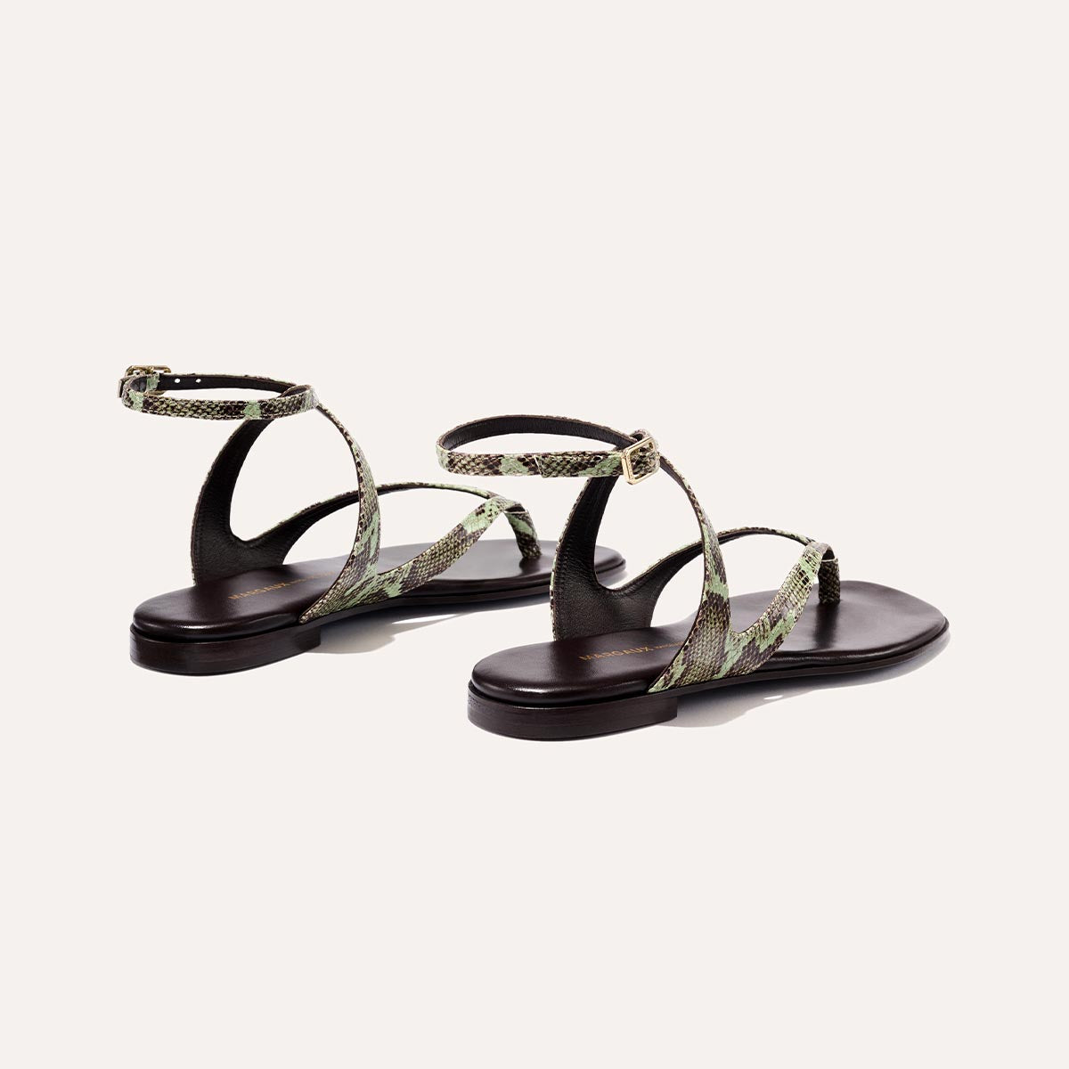 Python printed strappy sandals