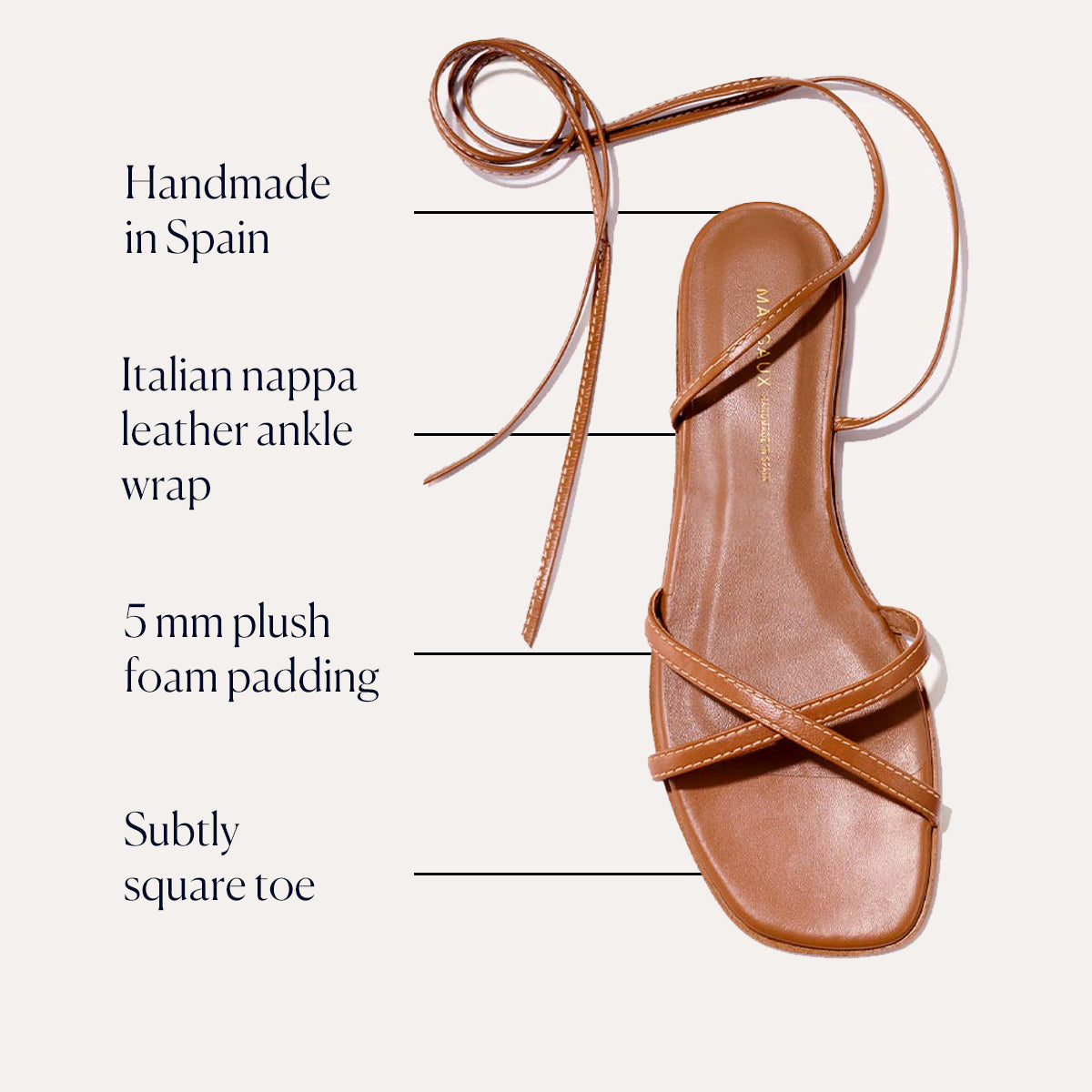 The Wrap Sandal - Saddle Nappa