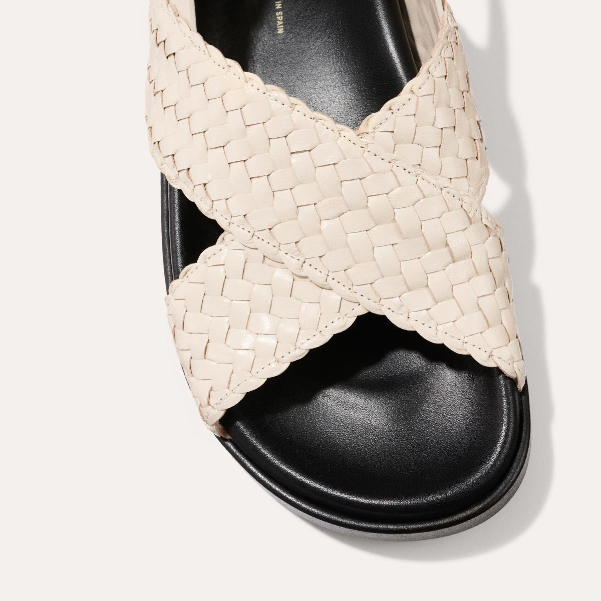 The Petra Sandal - Ecru Woven Leather