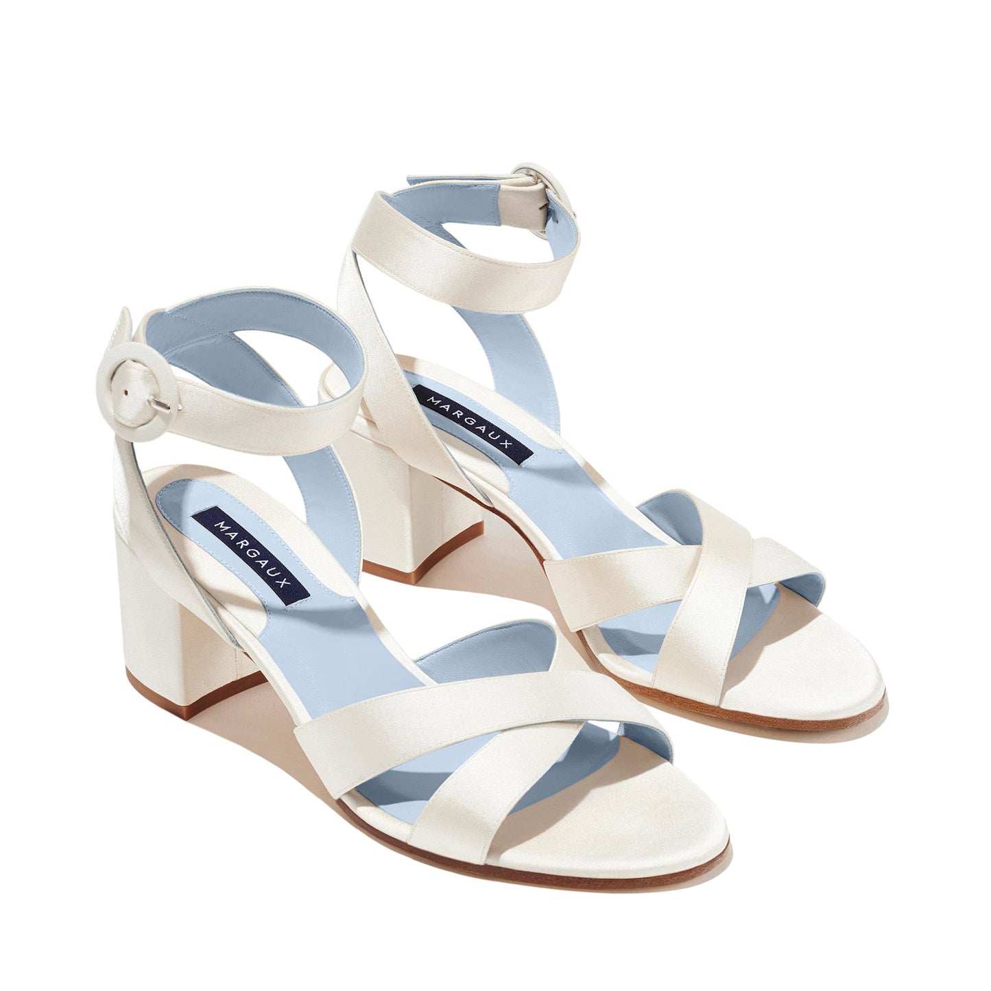 ivory - satin, blue