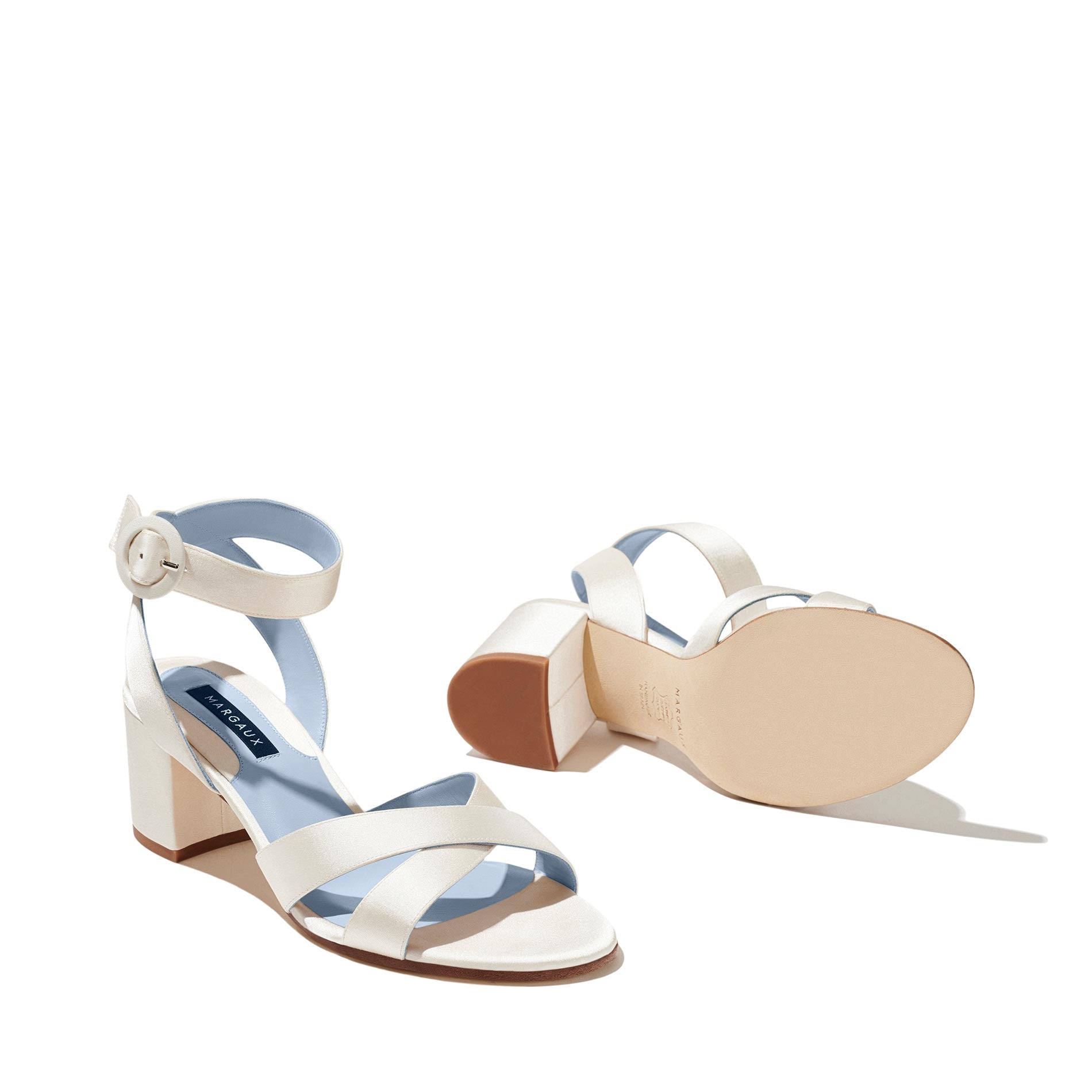 ivory - satin, blue