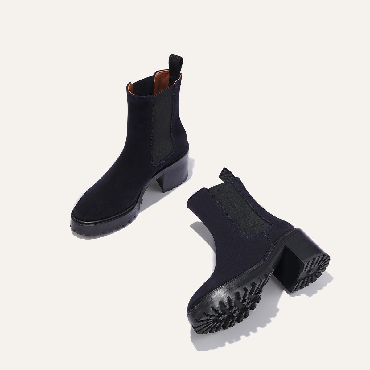 The Platform Chelsea Boot - Deep Royal Suede