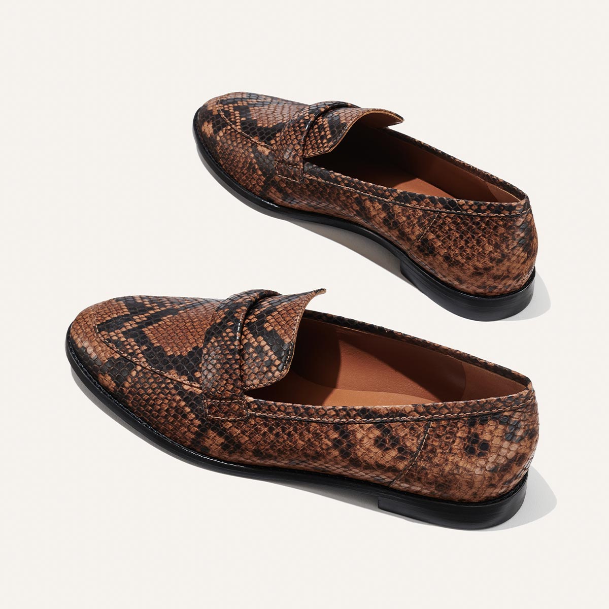 The Andie Loafer - Espresso Python Embossed