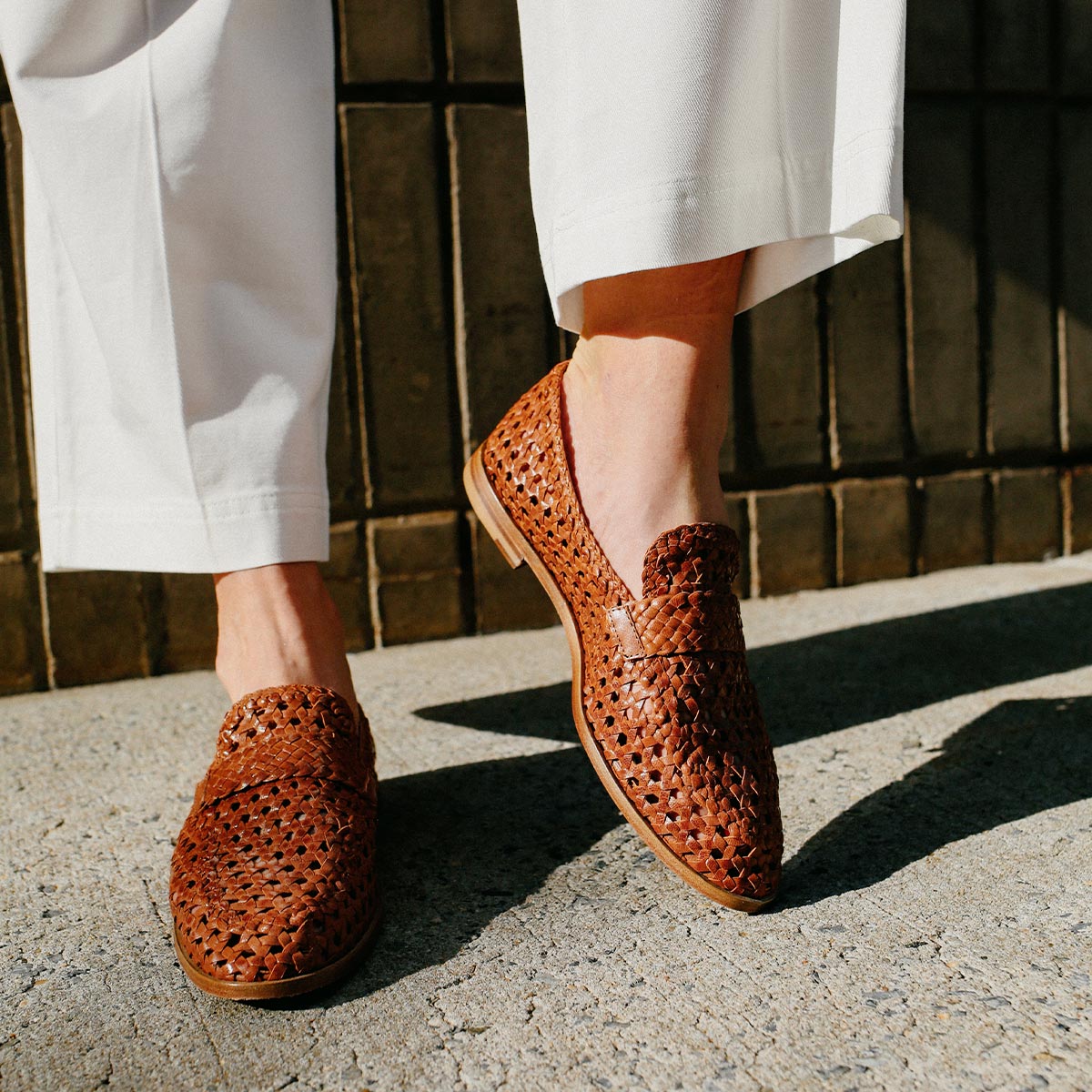 The Woven Andie Loafer - Saddle