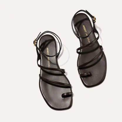 Dark brown strappy summer sandal