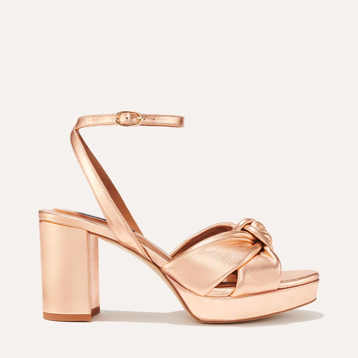 The Carmine Platform - Blush Metallic Nappa