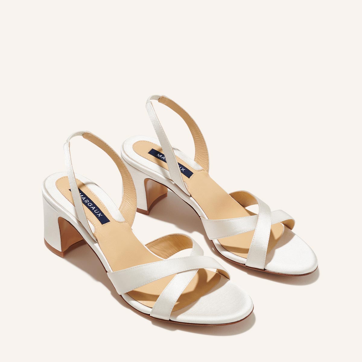 The Clotilde Sandal - Ivory Satin