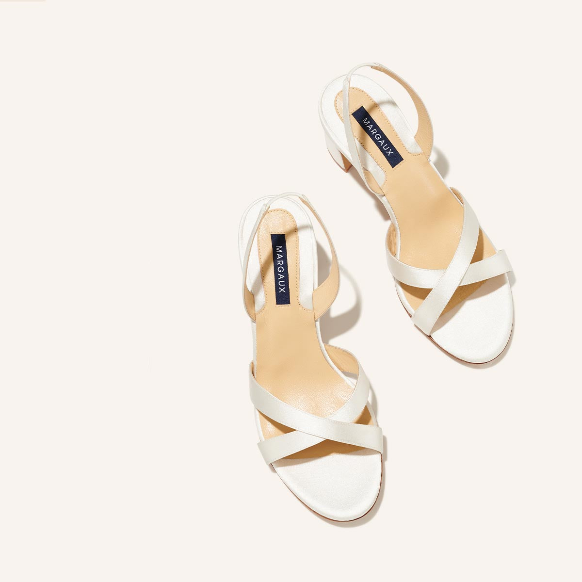 The Clotilde Sandal - Ivory Satin