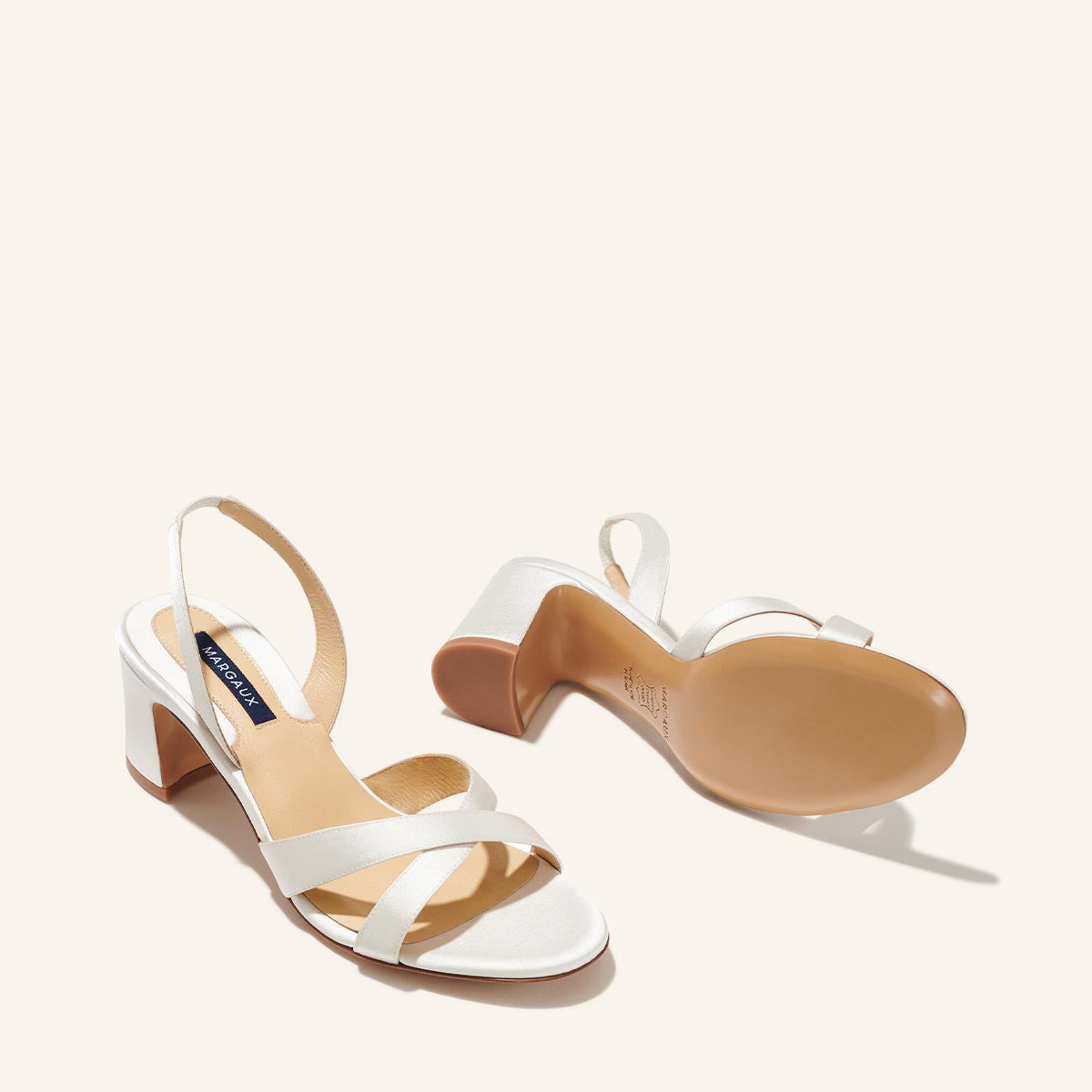 The Clotilde Sandal - Ivory Satin