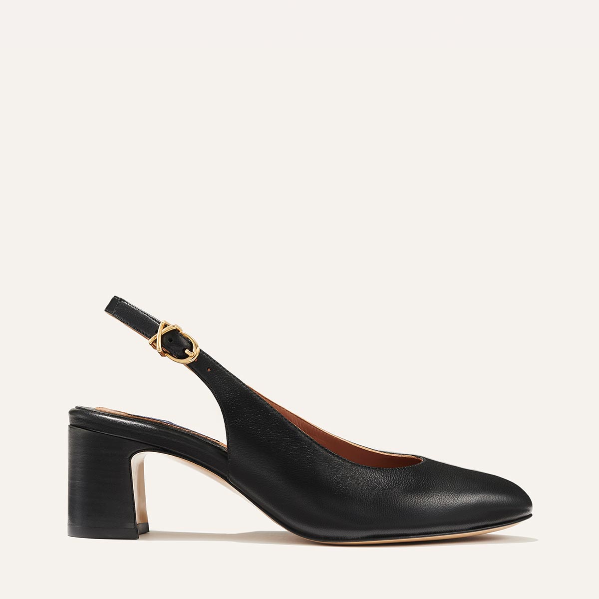 Chloe Demi Flat Slingback Thong Sandals Black Leather Size 38