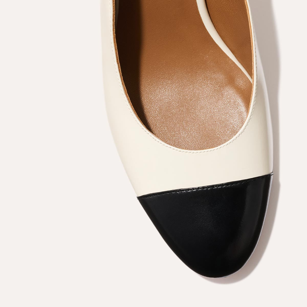 The Cluny Slingback - Cream and Black Calf