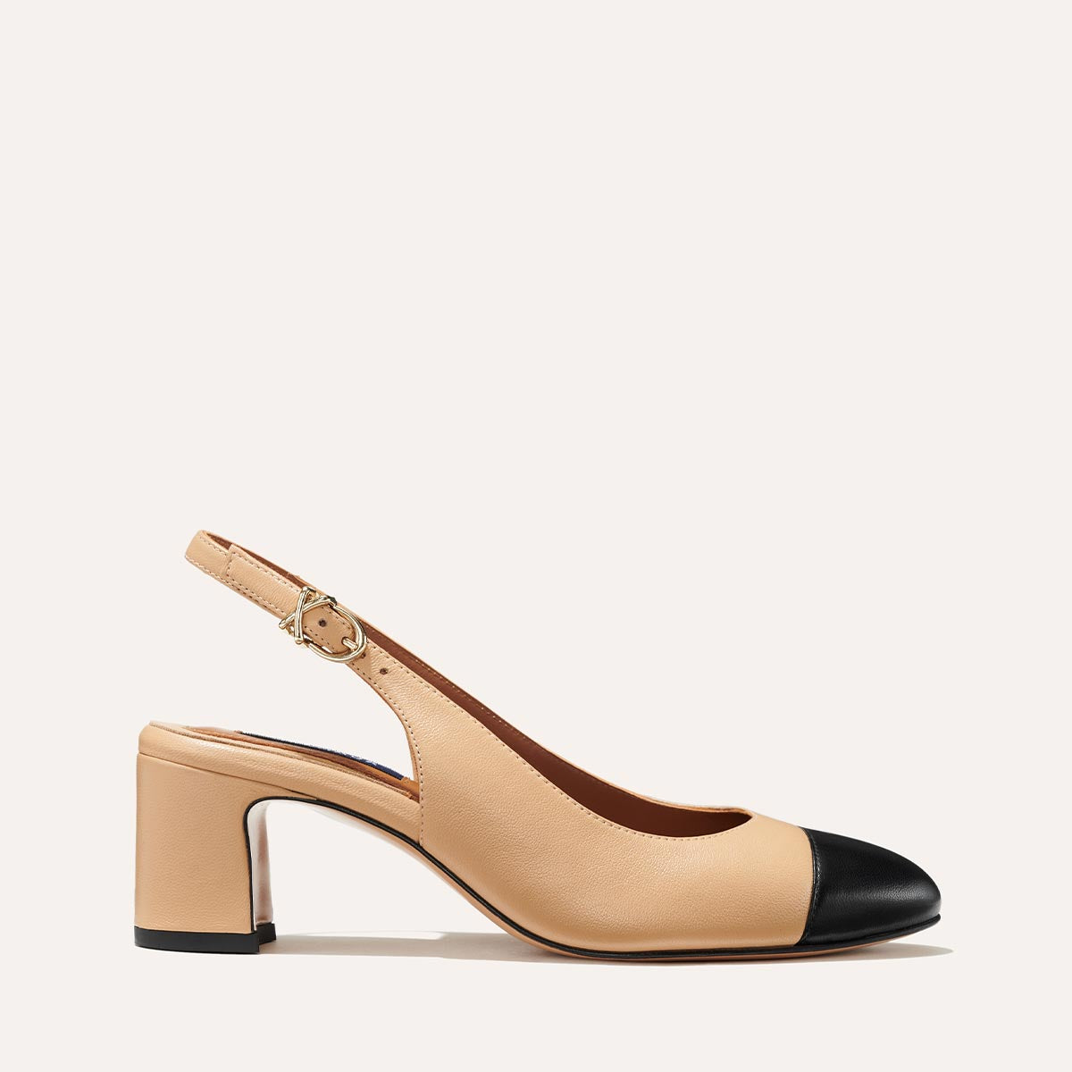 The Cluny Slingback - Dune and Black Nappa – Margaux