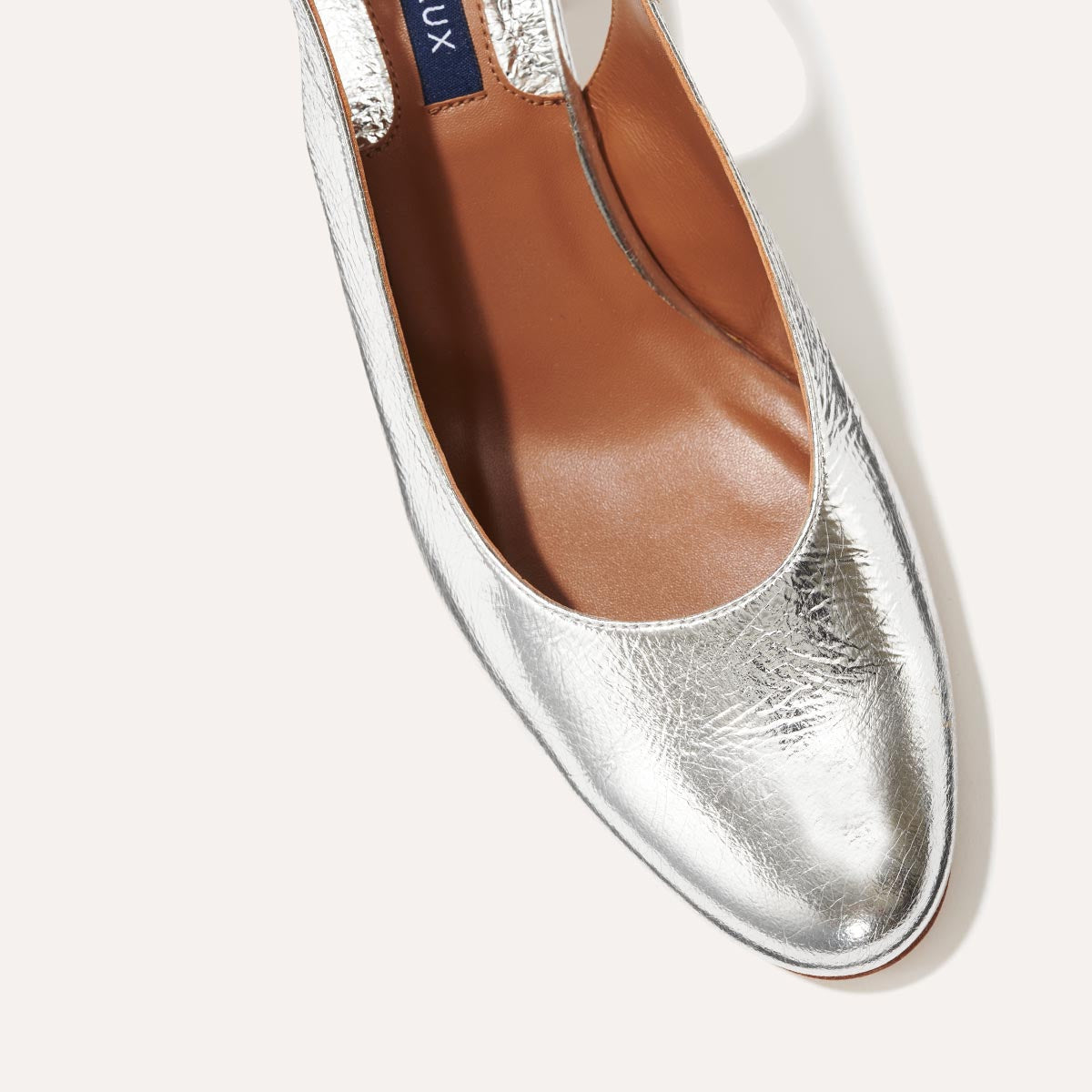 The Cluny Slingback - Silver Crinkle Mirror