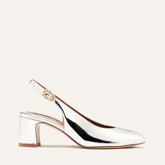 The Cluny Slingback - Silver Mirror