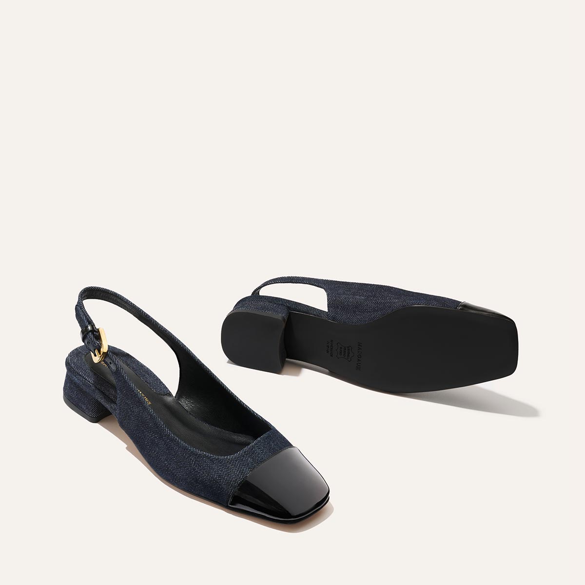 The Darcy Slingback - Indigo Denim and Patent