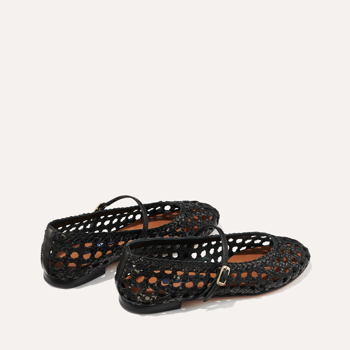 The Demi Jane - Black Woven Leather