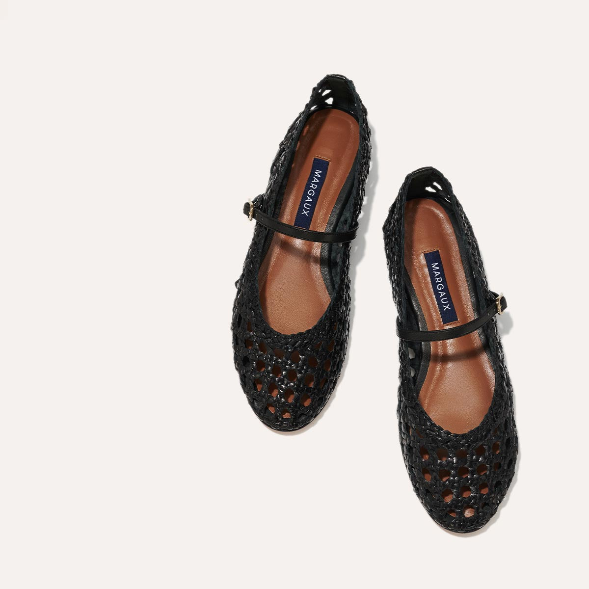 The Demi Jane - Black Woven Leather