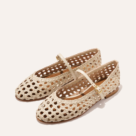 Demi Jane Ecru Woven Leather