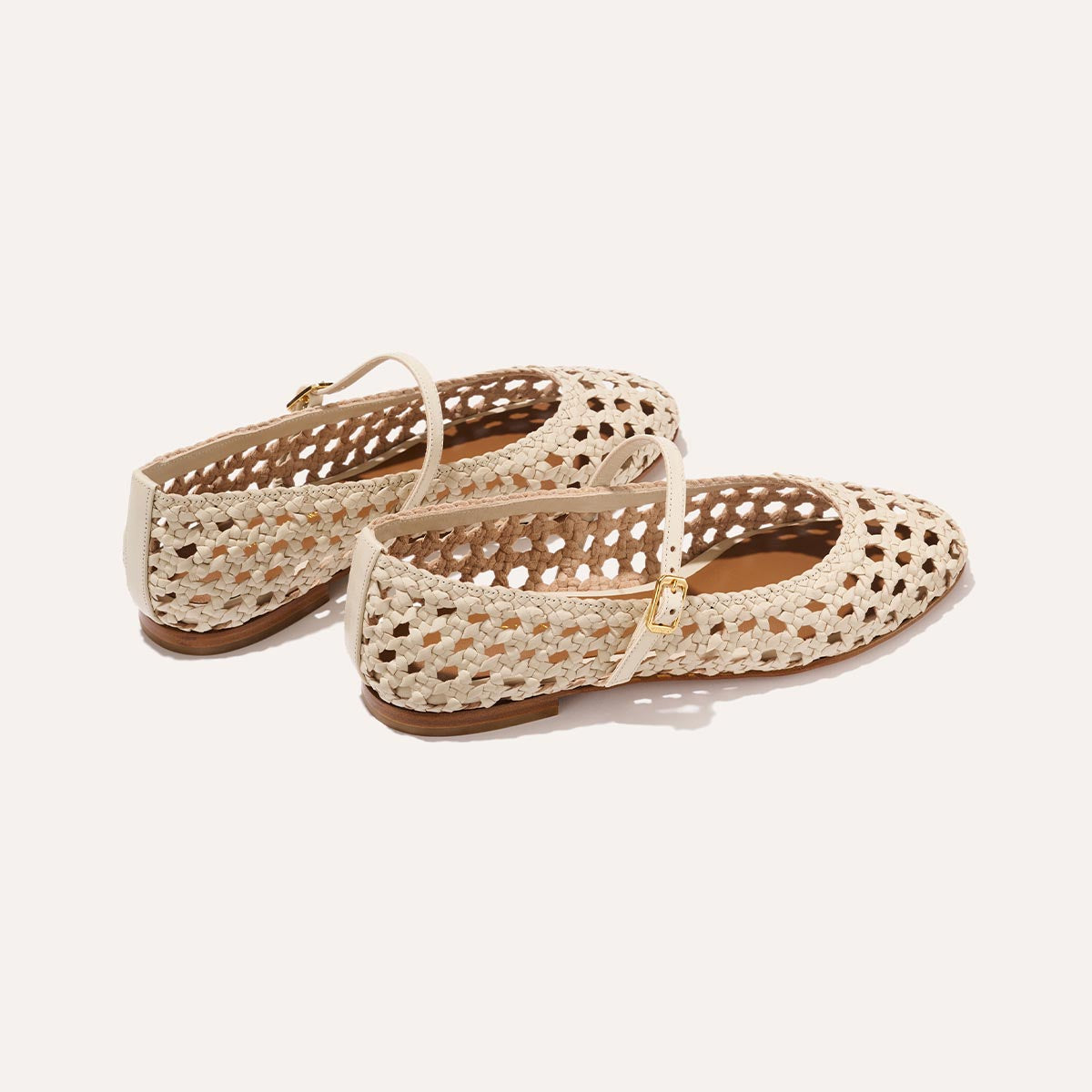 The Demi Jane - Ecru Woven Leather