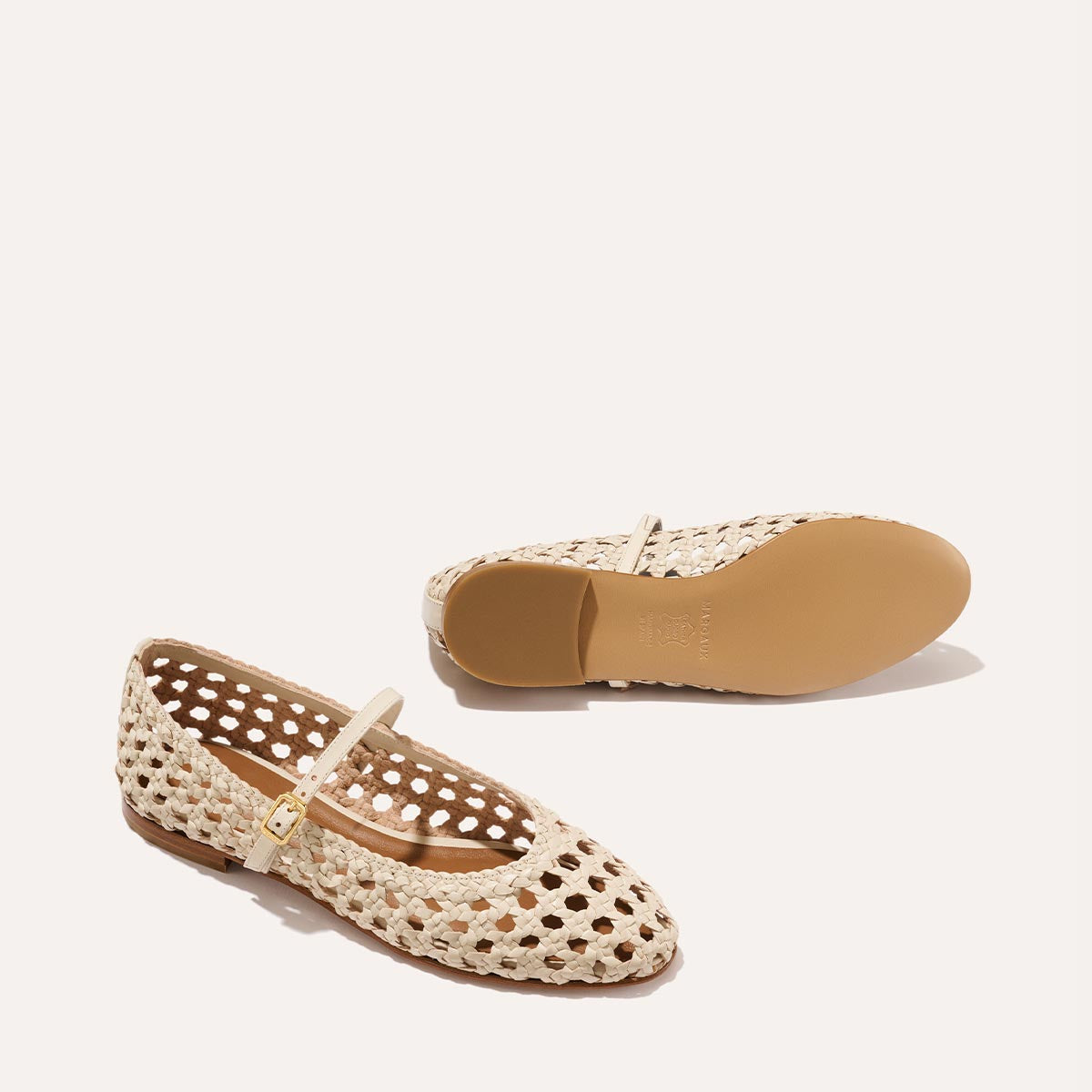 The Demi Jane - Ecru Woven Leather