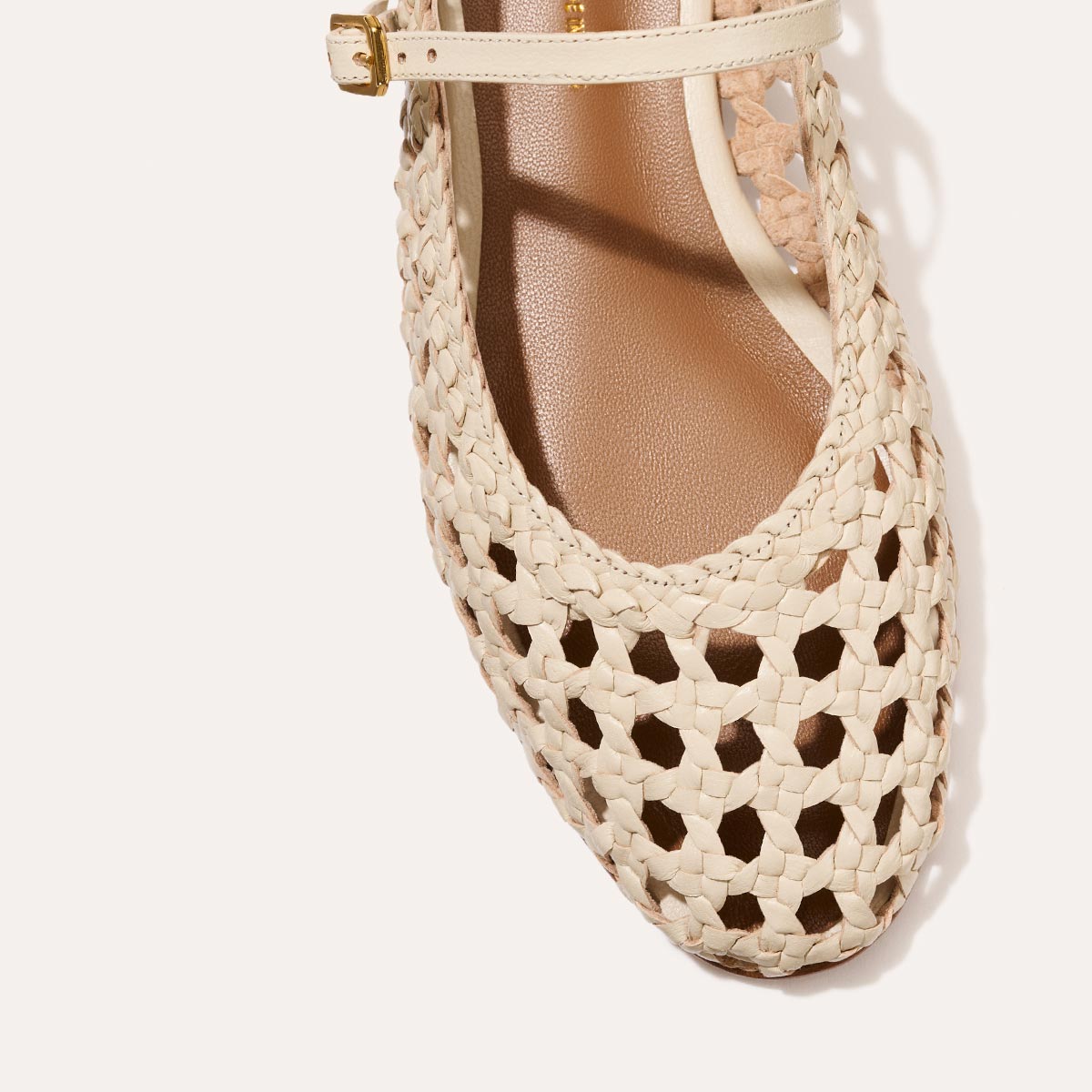 The Demi Jane - Ecru Woven Leather