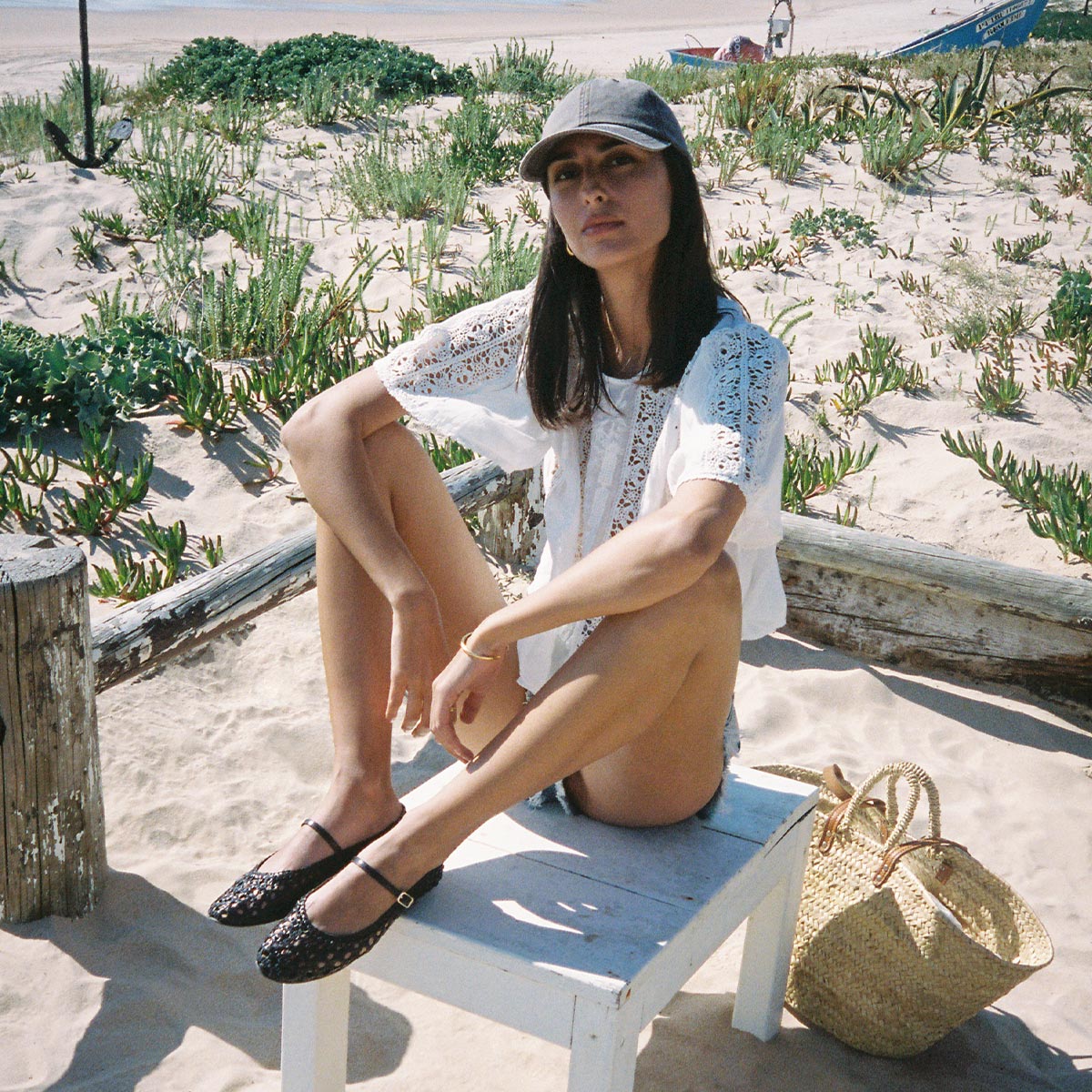 Espresso leather mary janes with a woven detail