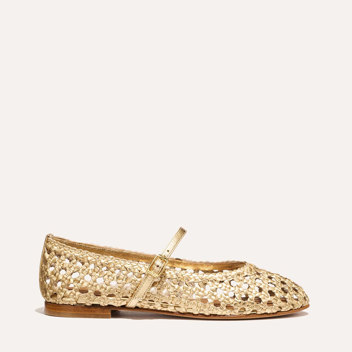 The Demi Jane - Gold Woven Leather