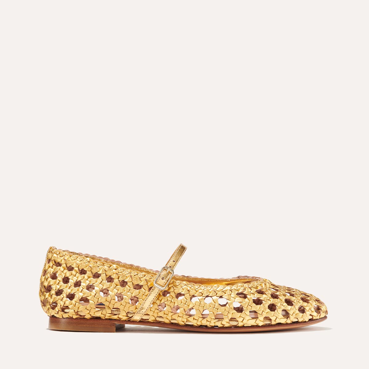 The Demi Jane - Gold Woven Leather
