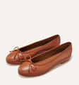 Margaux's classic and comfortable Demi ballet flat, made in a soft, brown Italian nappa leather 