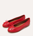 Margaux's classic and comfortable Demi ballet flat, made in a soft, red Italian nappa leather 