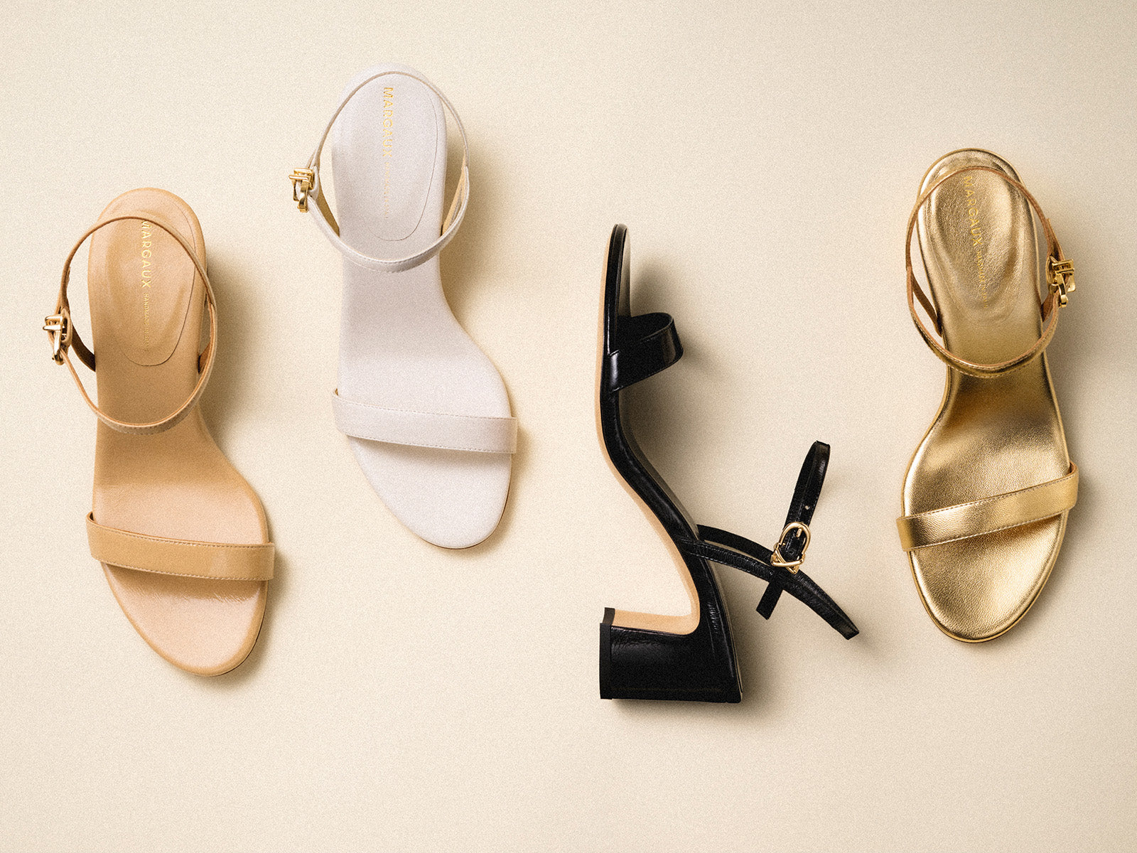 The Cleo in Sand, Ivory, Black ad Gold