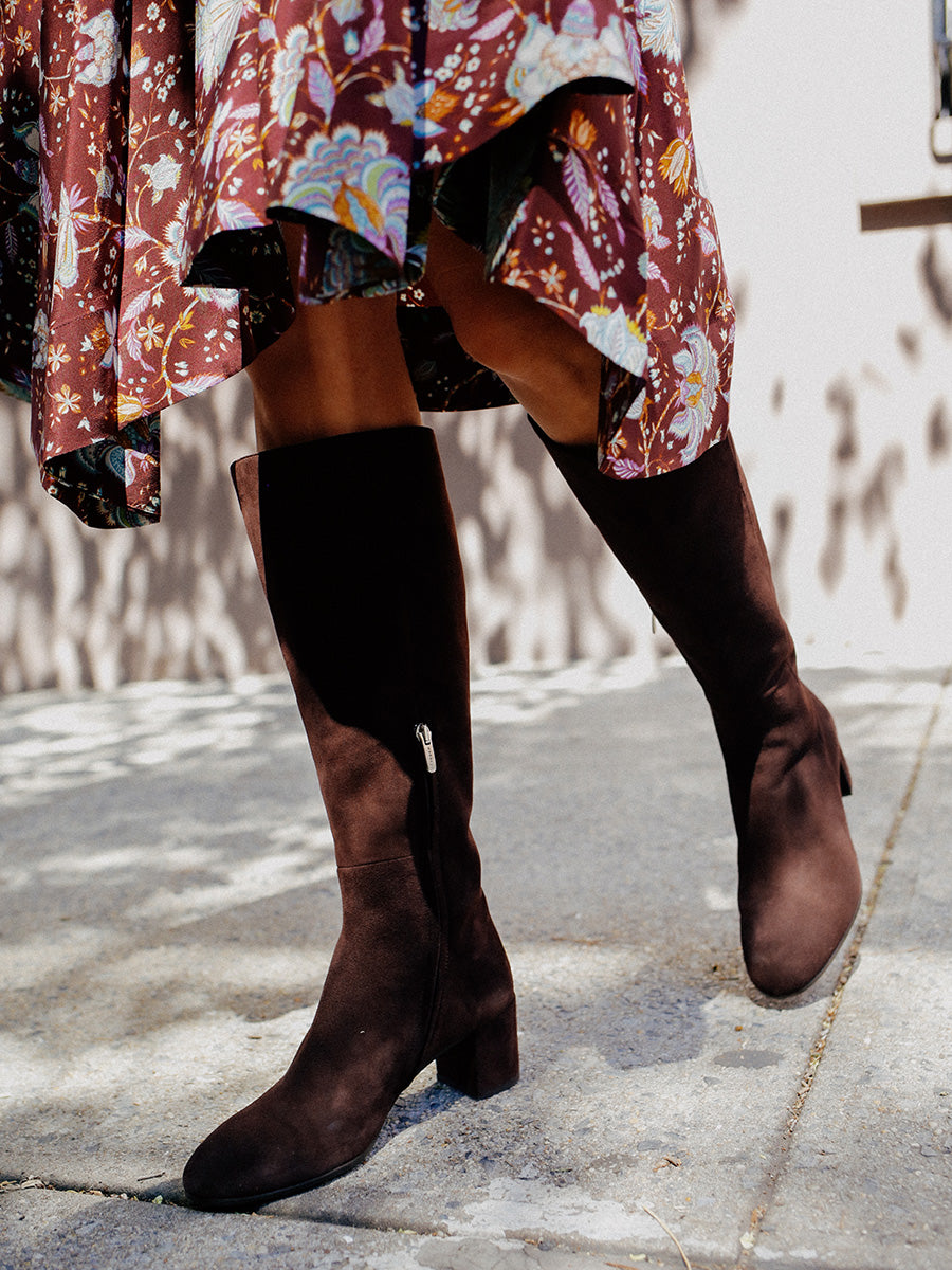 The Edie Boot Chocolate Suede