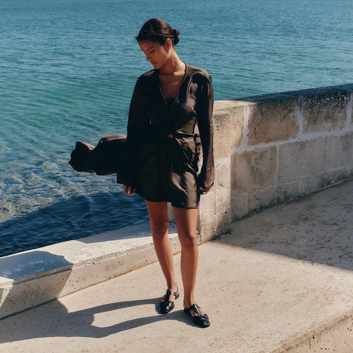 The Calypso Fisherman Sandal - Black Calf – Margaux