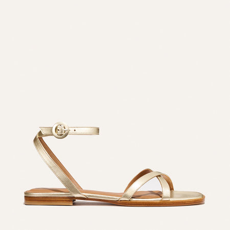 Flat Sandal Champagne Nappa