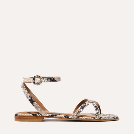 Flat Sandal Python Embossed