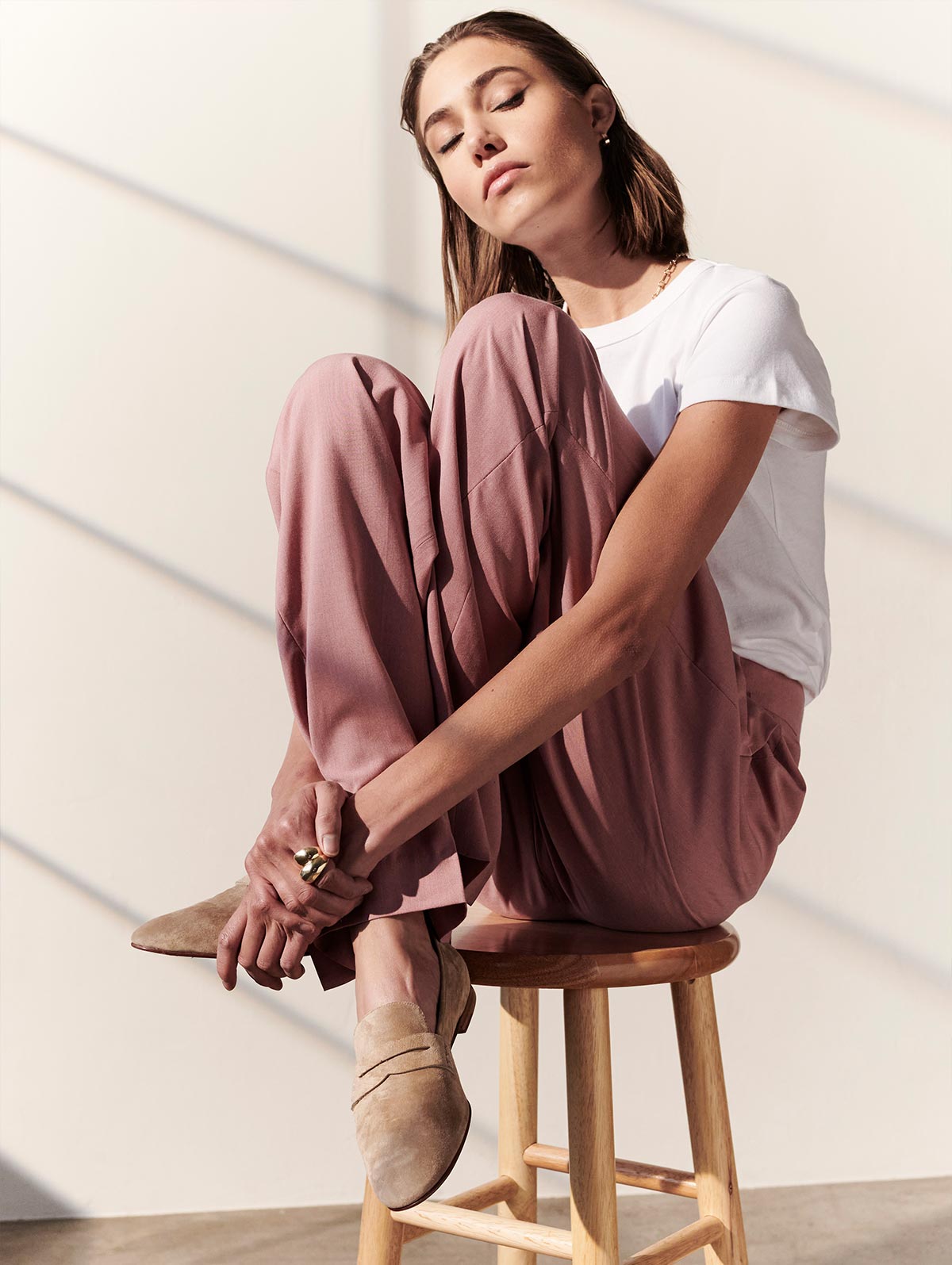 Margaux's Penny loafer is classic and comfortable with an unlined suede construction for a glove-like fit