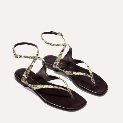 Python printed strappy sandals