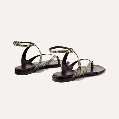 Python printed strappy sandals