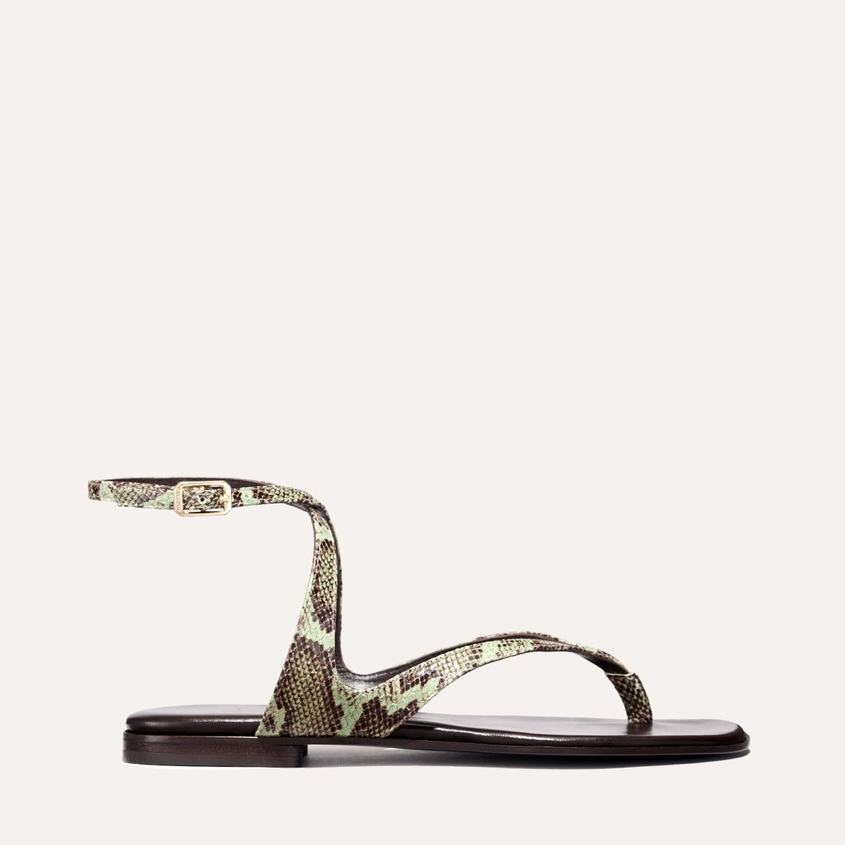 Palermo Sandal Chocolate Python Embossed