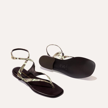 Python printed strappy sandals