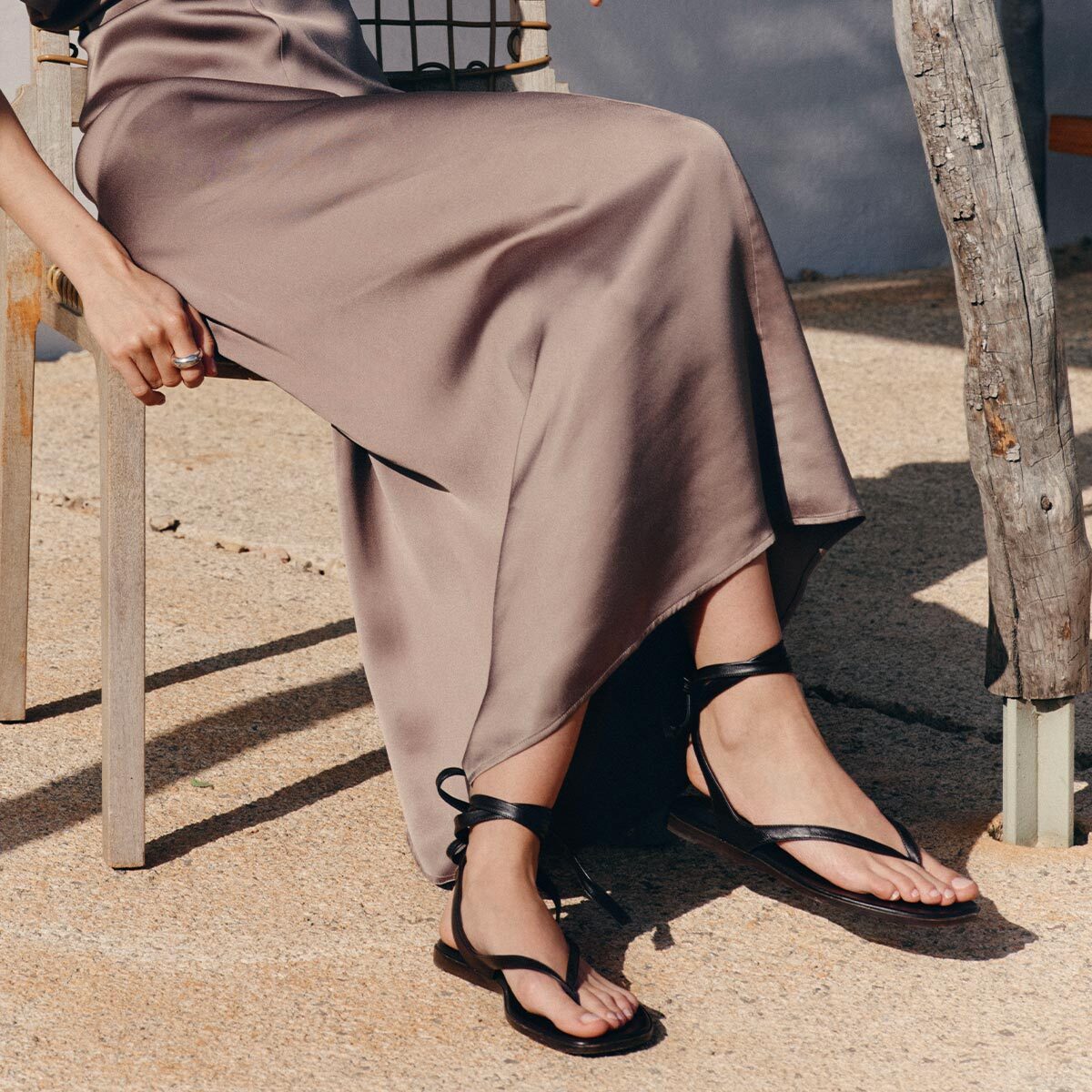 The Palermo Wrap Sandal - Black Nappa – Margaux