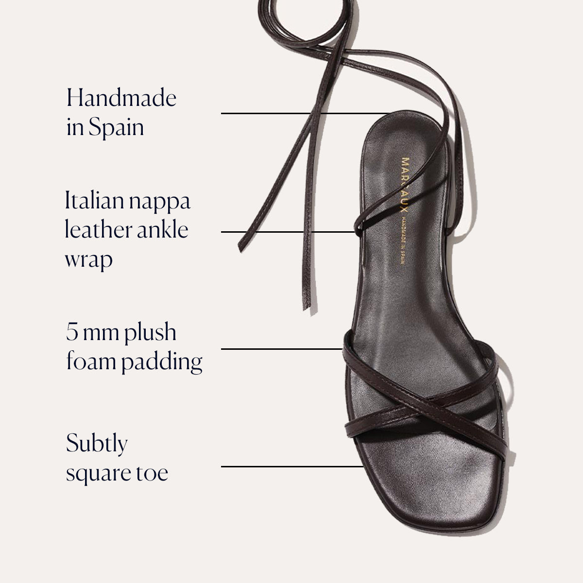 The Wrap Sandal - Espresso Nappa